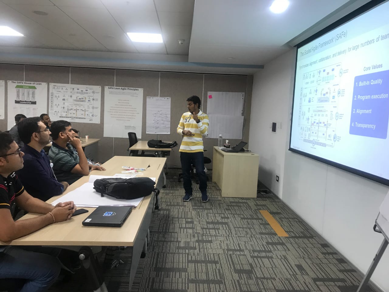 Surya explaining SAFe concepts during classroom training