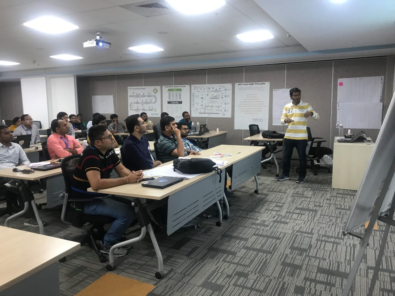 Participants attending a SAFe classroom training session